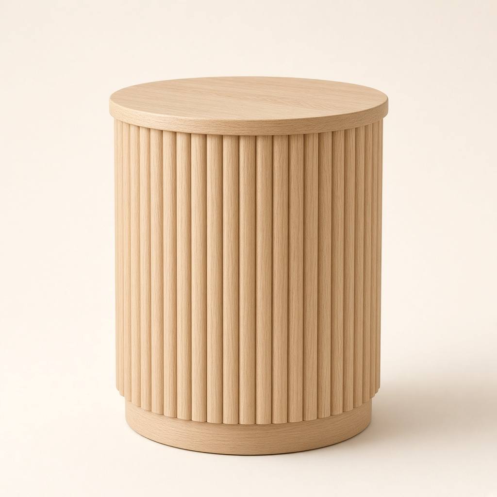 Fluted Oak Side Table